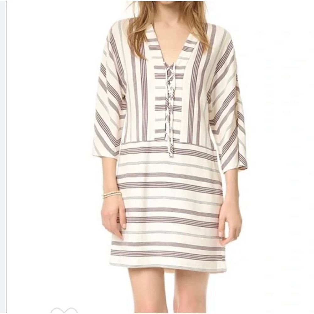 BCBGMAXAZRIA Women’s Cotton Blend Striped Dress Sz S